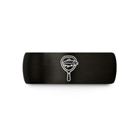 unique presents for her – black tungsten landing net trout wedding band