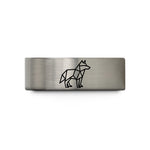 special present for mom – blue & gray tungsten origami wolf wedding band