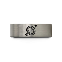 best presents for lady – blue & grey tungsten x ring arrow wedding band