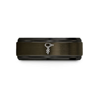 personalized jewelry for her – gunmetal & black tungsten auger drill wedding band