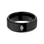 present ideas for her – black tungsten morel mushroom wedding band