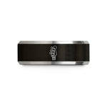custom bands for couples – black & grey tungsten bass headstock wedding band