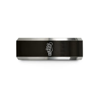 custom bands for couples – black & grey tungsten bass headstock wedding band