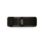 tungsten bands for men – black tungsten bass headstock wedding band