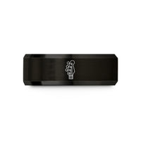 tungsten bands for men – black tungsten bass headstock wedding band