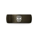 matching couple ring sets – gunmetal & rose gold tungsten sugar skull calavera wedding band