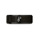 personalized rings for couples – black tungsten waypoint flag wedding band