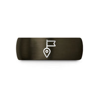 tungsten wedding bands couples – gunmetal & black tungsten waypoint flag wedding band