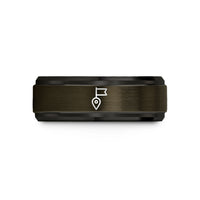 tungsten wedding bands couples – gunmetal & black tungsten waypoint flag wedding band