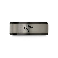 best anniversary presents him – black & blue & gray tungsten heron wedding band