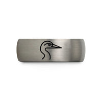 unique presents for him – black & silver tungsten heron wedding band
