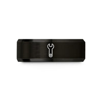 unique presents for him – black tungsten hydrant wrench wedding band