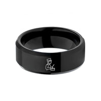 tungsten bands for men – black tungsten marching snare drummer wedding band