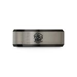 tungsten bands for couples – black & blue & silver tungsten ship storm lightning wedding band