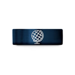 present rings for husband – black & blue tungsten tilted globe wedding band