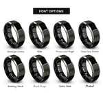 font options for inside engraving on black & gray 35mm audio jack rings