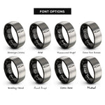 font options for inside engraving on black & gray 35mm audio jack rings