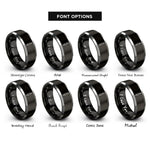 font options for inside engraving on black & gray 35mm audio jack rings