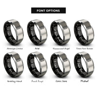 font options for inside engraving on black & silver 35mm audio jack rings