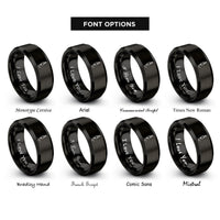 font options for inside engraving on black 35mm audio jack rings