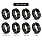 font options for inside engraving on black 35mm audio jack rings