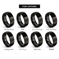 font options for inside engraving on black 35mm audio jack rings