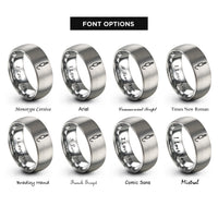 font options for inside engraving on grey 35mm audio jack rings