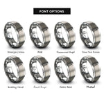 font options for inside engraving on gray 35mm audio jack rings