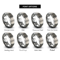 font options for inside engraving on gray 35mm audio jack rings