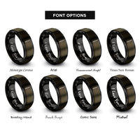 font options for inside engraving on gunmetal & black 35mm audio jack rings