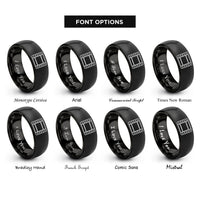 font options for inside engraving on black 35mm film strip rings