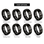 font options for inside engraving on black 35mm film strip rings