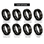 font options for inside engraving on black 35mm film strip rings
