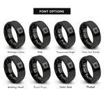 font options for inside engraving on black 35mm film strip rings