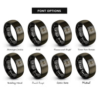 font options for inside engraving on gunmetal & black 35mm film strip rings