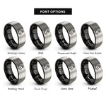 font options for inside engraving on black & silver 360 camera rings