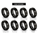 font options for inside engraving on black 360 camera rings