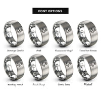 font options for inside engraving on grey 360 camera rings