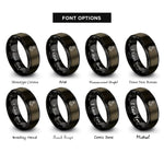 font options for inside engraving on gunmetal & black 360 camera rings