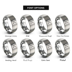 font options for inside engraving on gray 3d axes rings