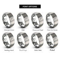 font options for inside engraving on gray 3d axes rings