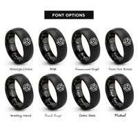 font options for inside engraving on black 3d cube rings
