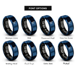 font options for inside engraving on black & blue 3d deer target rings
