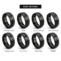 font options for inside engraving on black 3d printer rings