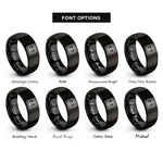 font options for inside engraving on black 3d printer rings