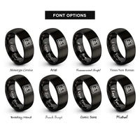 font options for inside engraving on black 3d printer rings