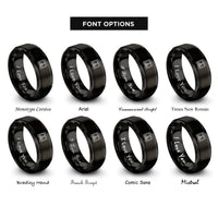 font options for inside engraving on black 3d printer rings