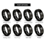 font options for inside engraving on black 3d printer rings