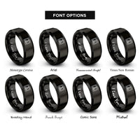 font options for inside engraving on black 3d printer rings