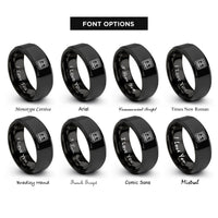 font options for inside engraving on black 3d printer rings